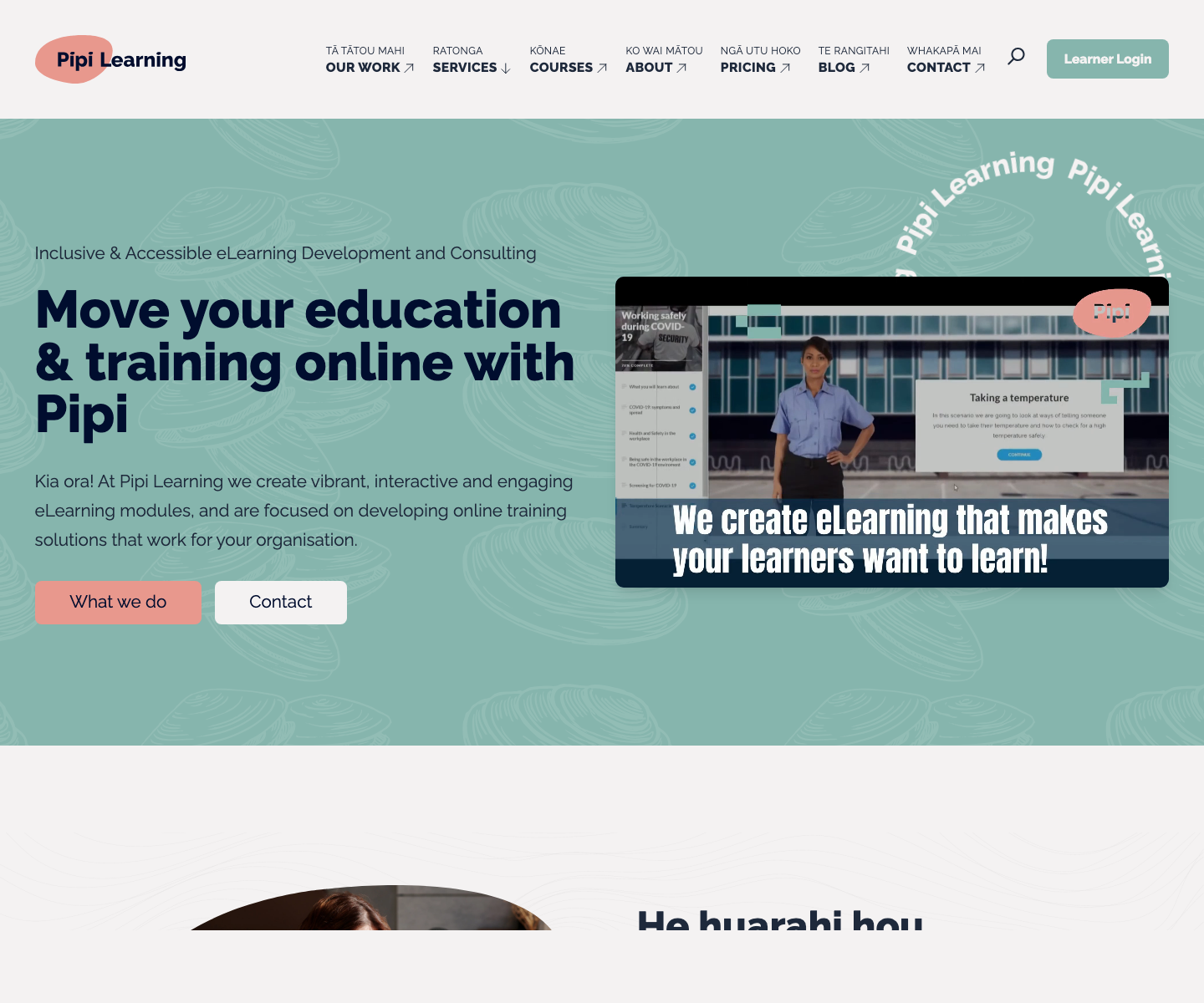 Homepage screenshot of Pipi Learning